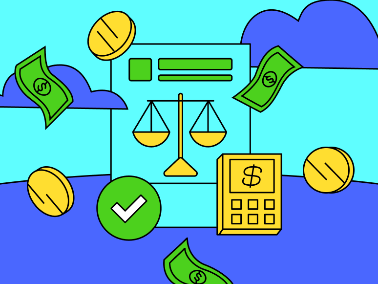 Illustration depicting state and federal taxes